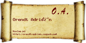 Orendt Adrián névjegykártya